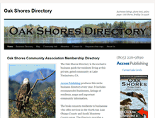 Tablet Screenshot of oakshoresdirectory.com